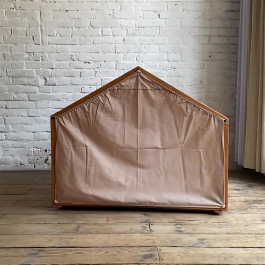 Large Dog House - Stylish Indoor Dog Furniture With High Slats Cutout Panel and Cotton Fabric Cover - Etsy