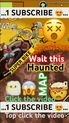 Hill Climb Racing Super Bike challenge 🏁📍Horror Race 🤯Haunted map road challenge #shorts #gaming