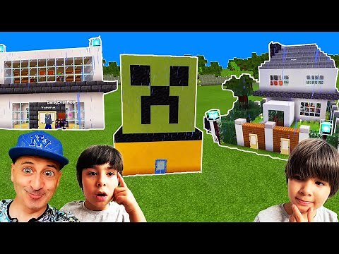 Las MANSIONES de Los Polo en MINECRAFT creativo y la casa gorrino