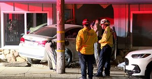 Car crash into Pismo Beach motel seriously injures two people