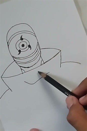 How to draw obito uchia🤔 with white mask. #obito #drawing #video