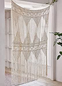 Flber Macrame Curtain For windows doorways Large macrame Wall Hanging Wedding Boho Wall Decor, 50" Wx 75" H