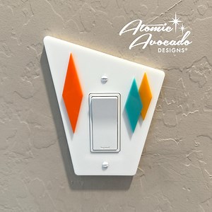 Mid Century Modern "clark" Switch Plate Cover: Retro Diamond Wall Plate - Etsy