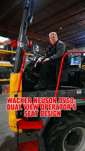 The Wacker Neuson DV60 is designed for efficiency and ease of use. With its dual view seat, you can switch directions without looking over your shoulder. Just spin the seat and keep working. Plus, the fold-down armrest makes entry and exit effortless from both sides. If you want big boy toys, get it at Gamka! 🛠️ #wackerneuson #dv60 #newjerseycontractors #constructionequipment | Gamka Sales Co. Inc.