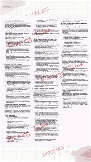 Respiration in plant | class 11 NCERT | Short Notes | Biology Cheat Sheet