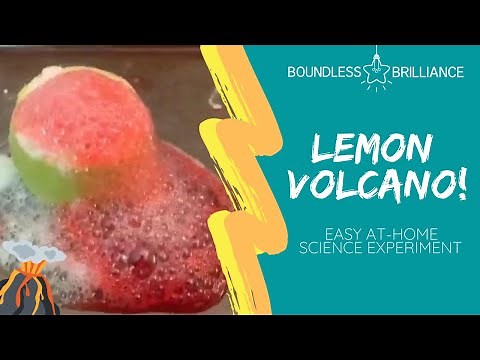 Lemon Volcano!! Easy science experiment to do at home!