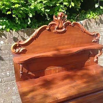 Victorian Rococo Revival Mahogany Chiffoniere – 19th Century Sideboard with Carved Pediment