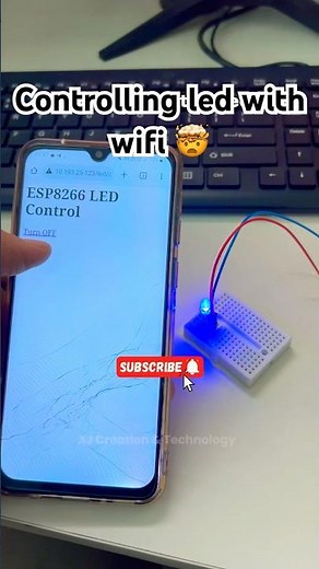 LED controlled using Wifi 💀 #esp8266 #microcontroller #led #iot #diy #shorts #trend #tech #control
