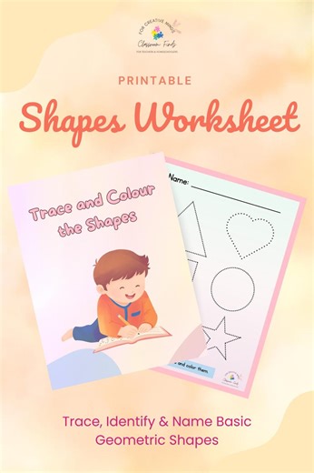 Shapes Tracing Worksheet for Kids | Preschool Learning (PDF) - Etsy