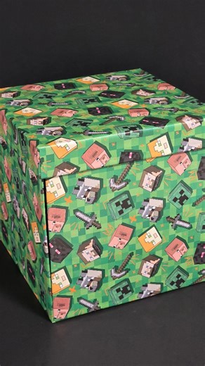 Joy For You on Instagram: "Covering the cardboard box with minecraft gift wrapping paper, using hot glue. If you any questions let me know  Thank you for watching ❤️ see you in the next video  #j_o_y_f_o_r_y_o_u #handmadecardboardbox #minecrafttheme #minecraftboxes #minecraft #handmadebox #cardboardboxes #cardboardcreations #cardboardcrafts #giftforanyoccassions #giftforanyonechicago #surprisebox #boxmaker #бокссюрприз #chicagocrafter #chicagohandmade"