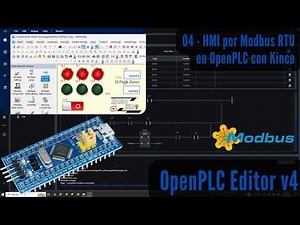 ⚡ OpenPLC V4 cap_04 Modbus RTU in OpenPLC for Kinco HMI with Arduino via TTL to RS232 and RS485.