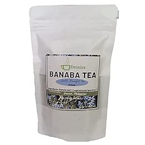 Denniex Banaba leaf tea bags 25 pcs extract premium bundle with Natural Guide