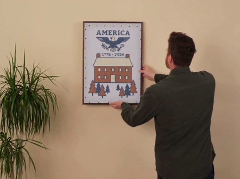 Primitive Patriotic Cross Stitch Pattern, Colonial House Eagle Sampler (PDF Download) - Etsy