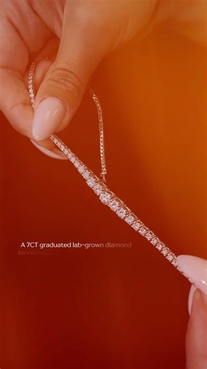 7CT 4 Prong Graduated Lab Grown Diamond Tennis Necklace | By Karaters