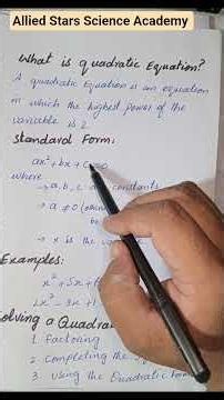Quadratic equation definition, explanation