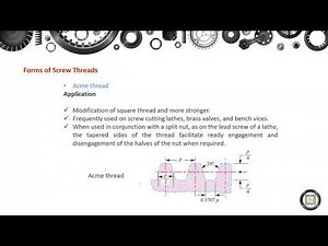 Machine Elements Design - 1 | 8-4 | Forms of Screw Threads - 2