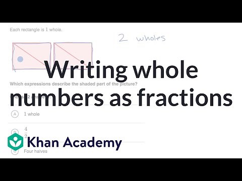 Writing whole numbers as fractions