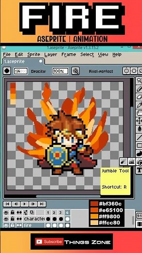 Aseprite 3-Step FIRE GLOW Effect (PRO Animation Hack)