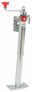 Bulldog Round, Bolt-Thru Swivel Jack - Weld On - Topwind - 10" Lift - 2,000 lbs Bulldog Trailer Jack