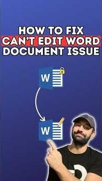 How to fix cant edit word document issue