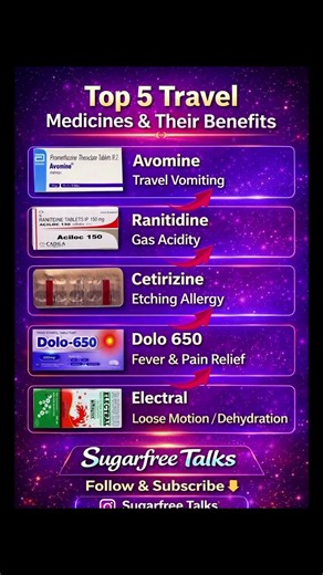 Top 5 Travel Medicines & Their Uses | Health Tips #Shorts #Viral