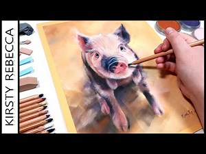 STEP BY STEP Tutorial // HOW TO DRAW a pig using pastels!