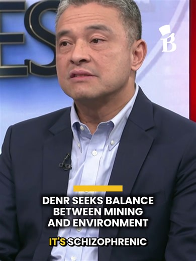DENR SEEKS BALANCE BETWEEN MINING AND ENVIRONMENT Atty. Edwin Lacierda raised concerns about the Department of Environment and Natural Resources (DENR) acting as both promoter and regulator of natural resource extraction, noting that some countries separate those roles into different agencies. Acting DENR Secretary Mitch Cuna said the department aims to balance resource utilization and environmental protection through sustainable development, stressing that economic growth and job creation must 