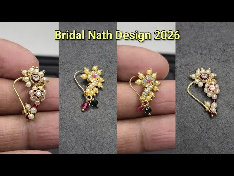 Latest Gold Nath Design 2026 | Traditional Maharashtrian Nose Pin with Pearls | Wedding Special Nath