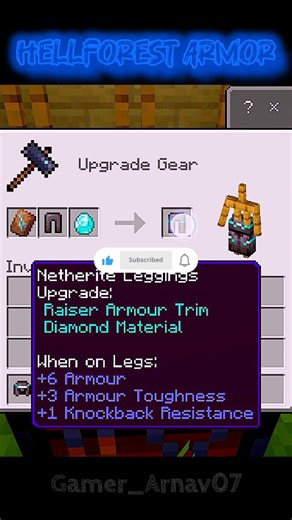 Making the HELLFOREST Armor (Rare Trims!) 💀💎 #minecraft #gaming