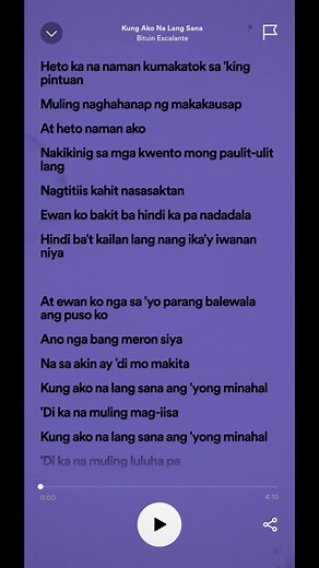 Kung Ako Na Lang Sana: Lyrics and Music