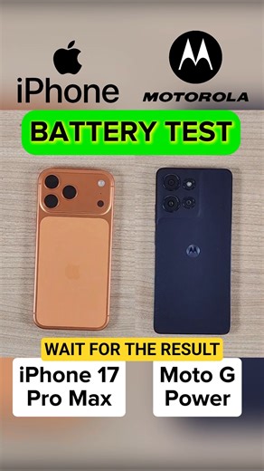 iPhone 17 Pro Max VS. Moto G Power Battery Test #iphone #motorola #shortvideo #shortsfeed #shorts