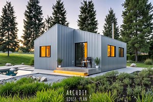 Modern 1 Bedroom 20x20 Cabin House Plan, Tiny Home Blueprints, PDF Files Instant Download - Etsy