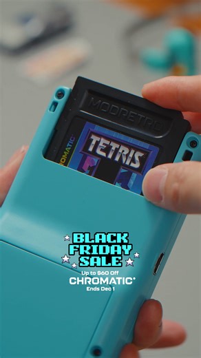 Our biggest sale ever is here. Save up to $60 on Chromatic until 12/1, plus 15% off games and accessories. Chromatic is a premium metal handheld built for people who just want to play. No ads, no WiFi, no distractions — just pop in a cartridge and start gaming. Featuring a rock-solid magnesium alloy shell, a pixel-perfect sunlight-readable display, and full Game Boy and Game Boy Color compatibility, plus more than 20 new titles made for it. | ModRetro