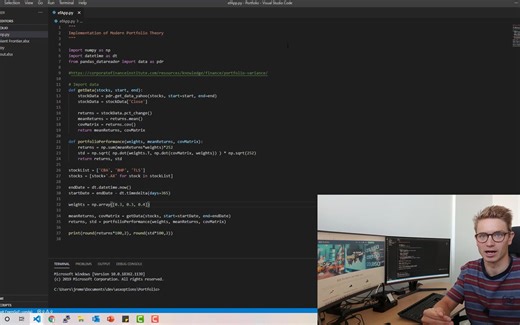 Efficient Frontier in Python p.2