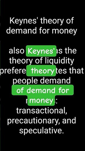 Keynes' theory of demand for money