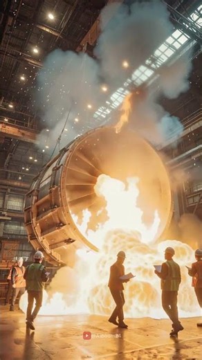 Turbine Falls and Explodes in Factory – Engineers Run for Their Lives! ⚙️🔥