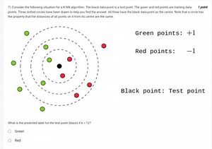 7) Consider the following situation for a K-NN algorithm. The b... | Filo