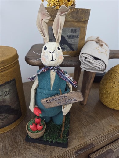 Handmade Primitive Bunny - Etsy
