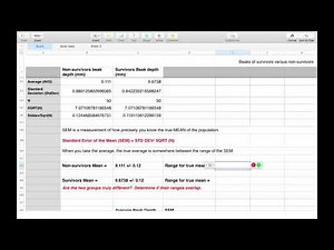 Adding Standard Error Bars to a Chart in Numbers (Mac)