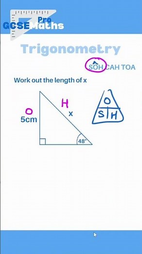 Trigonometry Find Sides SOH CAH TOA #gcsemaths #maths #trigonometry #sohcahtoa #geometry #triangles