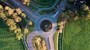 Download Aerial view of a roundabout in the countryside for free