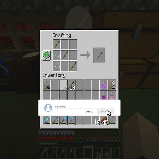 Crafting a Fishing Rod in Minecraft