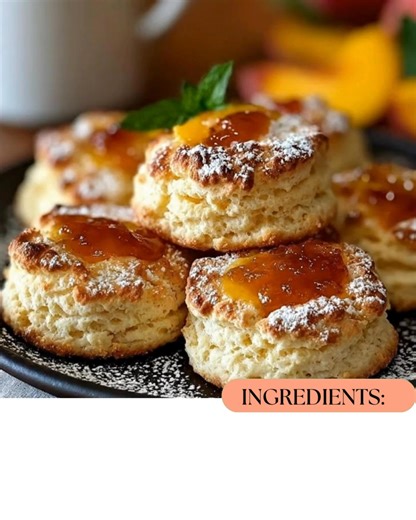 Peach Butter Swim Biscuits Fluffy, golden biscuits swimming in melted butter with sweet peach jam baked right in—these taste like a Southern brunch dream with barely any work. 📝 Ingredients: 2 cups all-purpose flour 1 tablespoon baking powder 1 teaspoon salt 1 tablespoon sugar 1 1/2 cups buttermilk 1/2 cup peach preserves or jam 1/2 cup unsalted butter, melted 🍽️ How to Make It: Heat Things Up: Preheat your oven to 450°F (230°C). Mix the Dough: In a mixing bowl, combine flour, baking powder, s