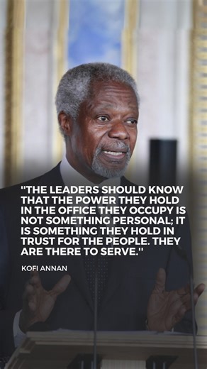 Remembering Kofi Annan’s unique brand of leadership. 🌍 🕊 #Leadership #LeadershipInADividedWorld #EffectiveLeadership #KofiAnnan #TheElders Video credit: Material of @theelders_org | Kofi Annan Foundation