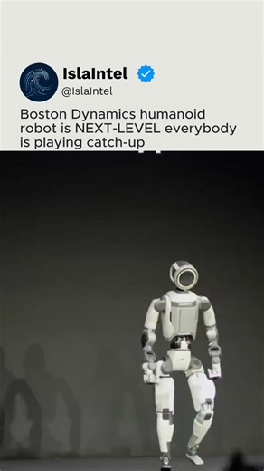 IslaIntel on Instagram: "🤖⚡ Boston Dynamics just unveiled Atlas — a fully electric humanoid robot with zero hydraulics. Revealed in Las Vegas, the new Atlas runs on a four-hour battery that it can swap on its own, enabling near-continuous operation. No leaks, no hydraulics — just electric power, precision, and serious agility. Built for both industrial and household tasks, Atlas moves with a level of coordination that feels increasingly human. And it’s hard to ignore the bigger question: tech l