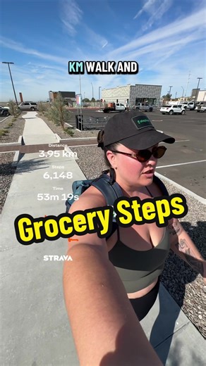 Stockpiling steps instead of groceries! The goal isn't to have a full bag, but to try and walk each day and only buy items I need for that day. #groceryshopping #grocerybudget #fitness #stepbet #healthy