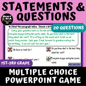 Statements and Questions Game(Statements & Questions Multiple Choice PowerPoint)