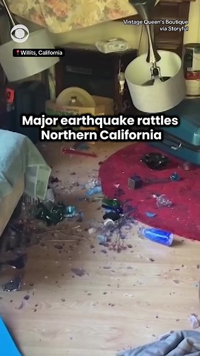 A 5.6-magnitude earthquake struck Northern California on Wednesday. The quake hit at 8:10 a.m. Pacific Time in inland Mendocino County, according to the U.S. Geological Survey. Footage filmed by one woman shows broken glass and lamps toppled over in her home, where she shoots videos of goods for her gift shop. #earthquake #california