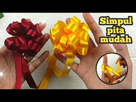 DIY bow knot from ribbon, easy and simple for gift/hamper decoration || easy bow with 2 fingers