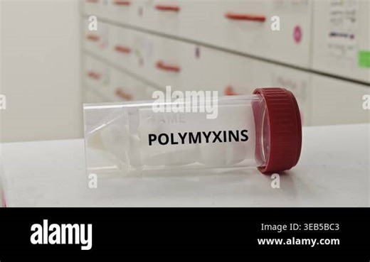 POLYMYXINS tablets used to treat resistant gram negative bacterial infections Stock Video Footage - Alamy